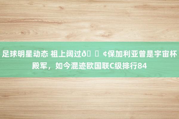 足球明星动态 祖上阔过😢保加利亚曾是宇宙杯殿军，如今混迹欧国联C级排行84