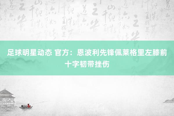 足球明星动态 官方：恩波利先锋佩莱格里左膝前十字韧带挫伤