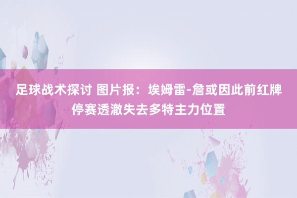 足球战术探讨 图片报：埃姆雷-詹或因此前红牌停赛透澈失去多特主力位置