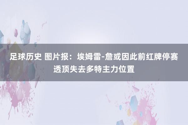 足球历史 图片报：埃姆雷-詹或因此前红牌停赛透顶失去多特主力位置