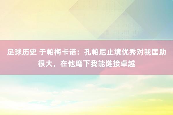 足球历史 于帕梅卡诺：孔帕尼止境优秀对我匡助很大，在他麾下我能链接卓越