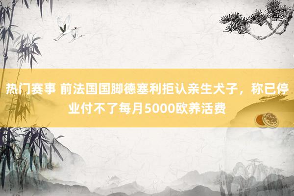 热门赛事 前法国国脚德塞利拒认亲生犬子，称已停业付不了每月5000欧养活费