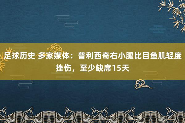 足球历史 多家媒体：普利西奇右小腿比目鱼肌轻度挫伤，至少缺席15天