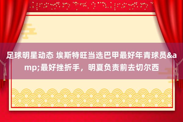 足球明星动态 埃斯特旺当选巴甲最好年青球员&最好挫折手，明夏负责前去切尔西