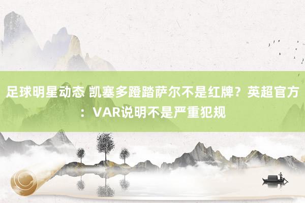 足球明星动态 凯塞多蹬踏萨尔不是红牌？英超官方：VAR说明不是严重犯规